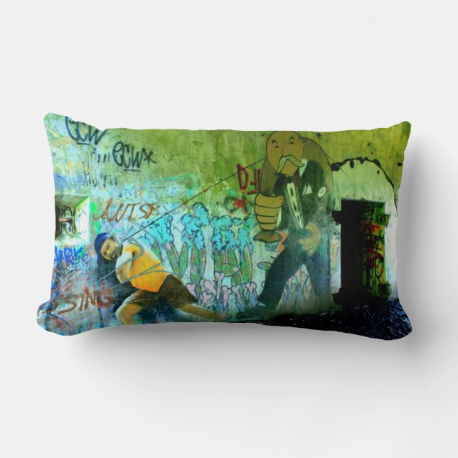 Almofada Lombar Grafite do Peaks Island Maine (Frente)