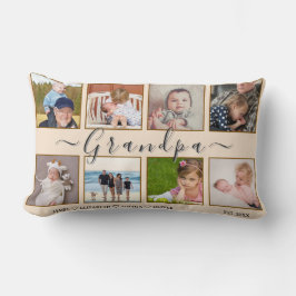 Almofada Lombar Grandpa’s 8-Photo & Names Custom Pillow