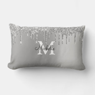 Almofada Lombar Grelha de Prata e Glitter Personalizados