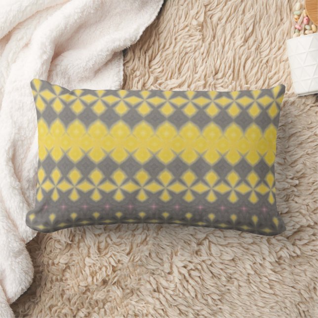 Almofada Lombar Grey and yellow Throw Pillow (Cobertor)