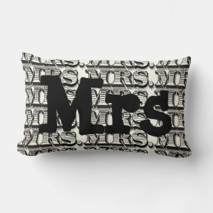 Almofada Lombar Groom Black and Ivory Sr Typografia Pattern