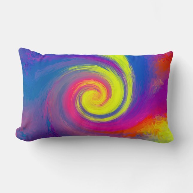 Almofada Lombar Groovy Abstrato Spiral Swirl (Frente)