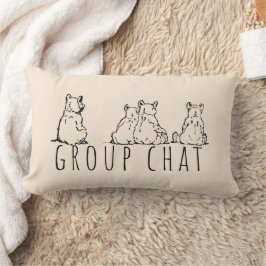 Almofada Lombar Group Chat Cute Bears Cream