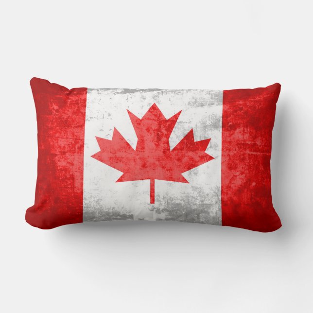 Almofada Lombar Grunge Canadian Flag 2 (Frente)
