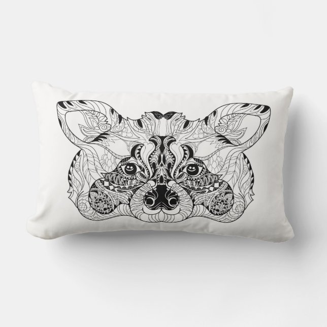 Almofada Lombar Guaxinim inspirado (Frente)