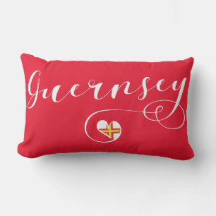 Almofada Lombar Guernsey Flag Heart, Ilhas do Canal