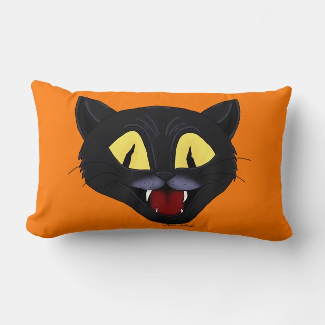 Almofada Lombar Halloween Black Cat  (Frente)