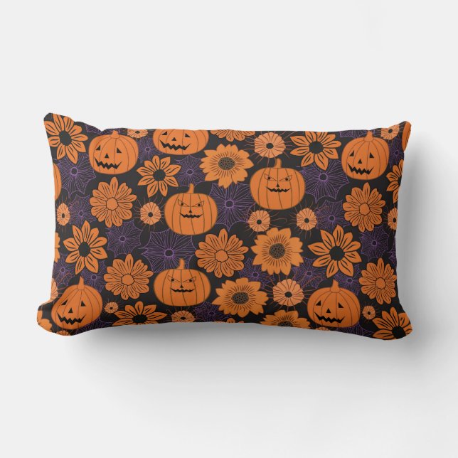Almofada Lombar Halloween Floral (Frente)