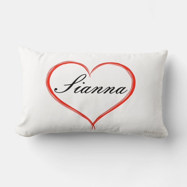 Almofada Lombar HAMbyWG - Travesseiro decorativo - Coração com Nom (Frente)