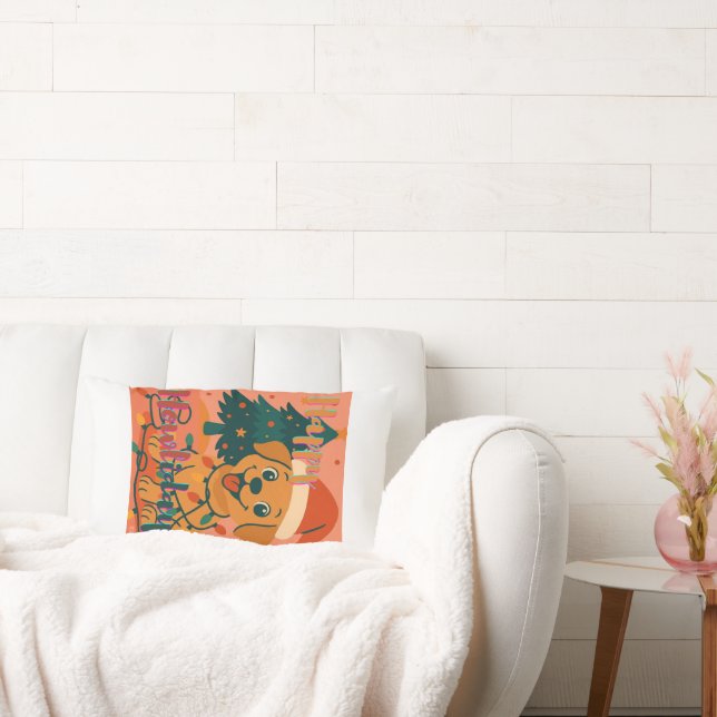 Almofada Lombar Happy Howlidays! Funny Santa Dog (Sofá)