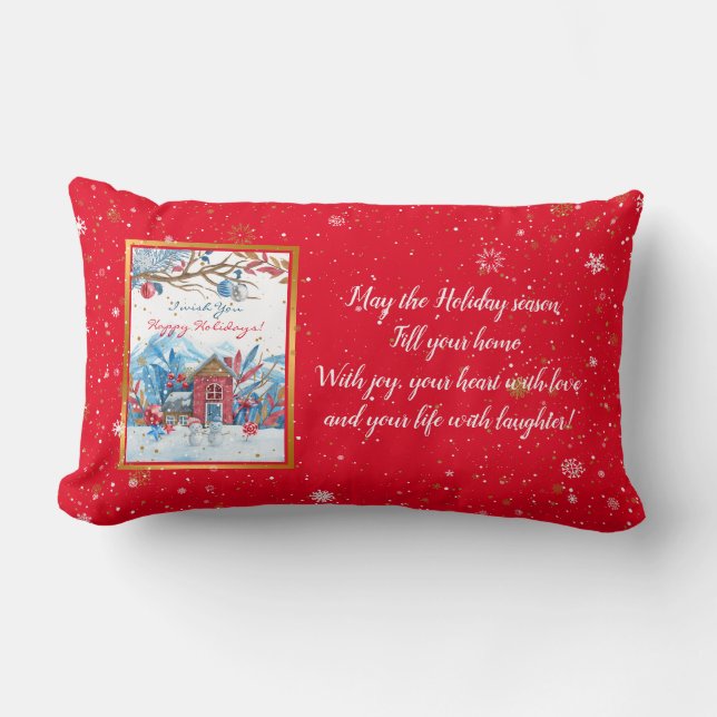 Almofada Lombar Happy Snowman Personaliza (Frente)