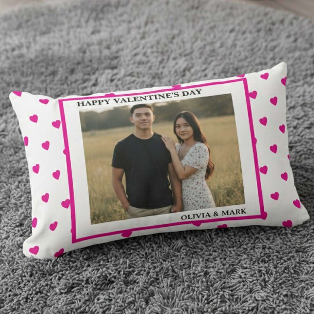 Almofada Lombar Happy Valentine’s Day  Pink Heart Custom love (Criador carregado)