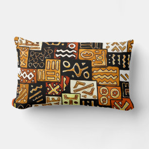 Almofada Lombar Harmonia Tribal: Motif Geométrico Africano