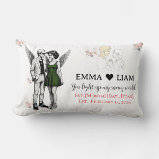 Almofada Lombar Heavenly Duo Cherubs – Kawaii Angel Throw Pillow