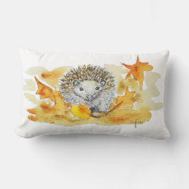 Almofada Lombar Hedgehog In Fall Leaves