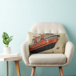 Almofada Lombar Helicóptero Vintage Science Ficise<br><div class="desc">Ilustração vitoriana futurista vitoriana viagem steampunk e imagem de ficção científica de transporte. Uma nave a vapor parecida com o navio de cruzeiro Titanic e voando como um helicóptero sobre edifícios urbanos. Um clássico design de ficção científica de quadrinhos retrô do futuro.</div>