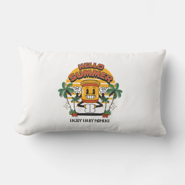 Almofada Lombar Hello Summer Retro Mascot (Frente)