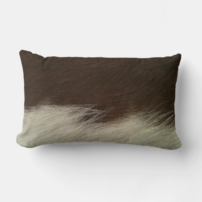 Almofada Lombar Hereford Brown e White Faux Cowhide Lumbar (Frente)