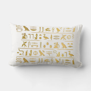 Almofada Lombar Hieroglifos do ouro - Script Sagrado Egípcio Antig