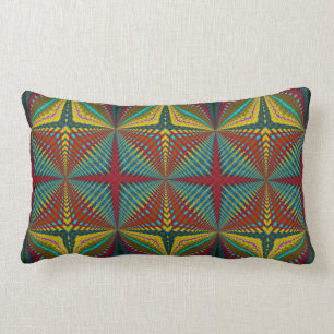 Almofada Lombar Hippie Vermelho Azul Amarelo Verde Triquete Étnico
