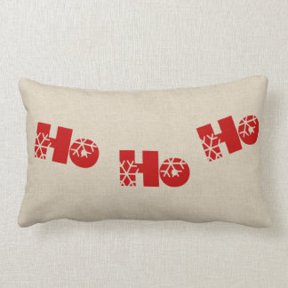 Almofada Lombar Ho Ho Ho Natal Travesseiro Lumbar Burlap