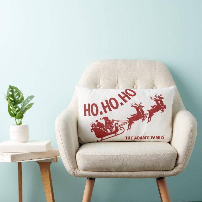Almofada Lombar Ho Ho Ho Santa Sleigh Ride Christmas (Cadeira)
