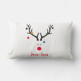 Almofada Lombar Ho, o engraçado e engraçado Noel Claus, branco de