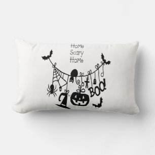 Almofada Lombar Home Scary Home Bats Pumpkin, Black Cat, Voodoo