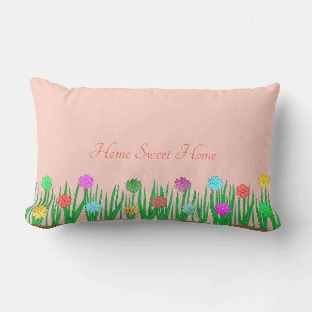Almofada Lombar Home Sweet Home Flowers (Frente)