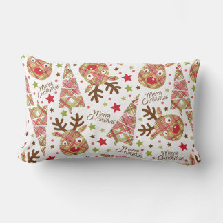 Almofada Lombar Homespun Patchwork Feliz Natal