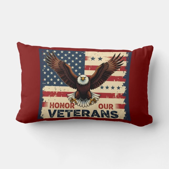 Almofada Lombar Honor Our Veterans Lumbar Support Throw Pillow (Verso)