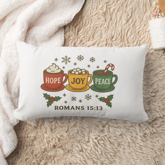 Almofada Lombar Hope, Joy and Peace Holiday (Cobertor)