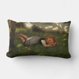 Almofada Lombar Hora do lanche (Garota Doce Deitada na Grama)