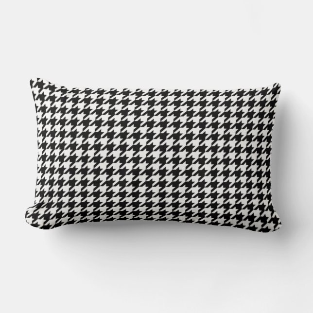 Almofada Lombar Houndstooth Preto e Branco (Frente)