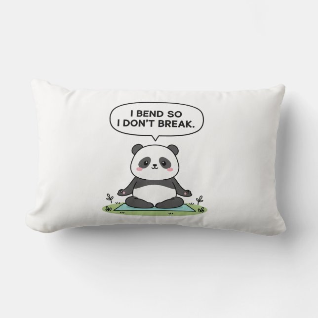 Almofada Lombar “I Bend So I Don’t Break” panda design (Frente)