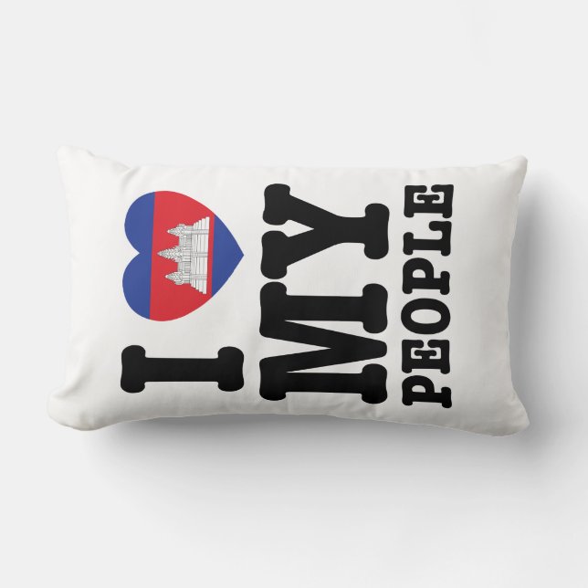 Almofada Lombar I Heart (Love) My Khmer Pessoas (Frente)