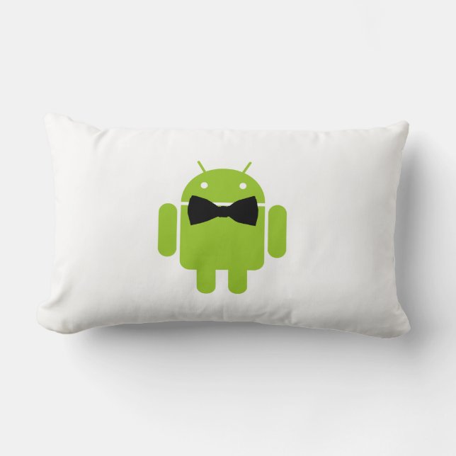 Almofada Lombar Ícone Robot Android de Gravação de Arco Formal (Frente)