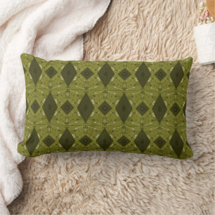 Almofada Lombar Ilustração Bohemian Chintz Micro Olive
