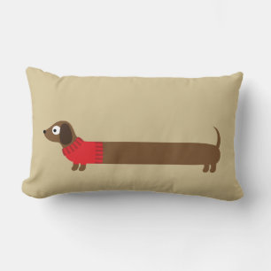 Almofada Lombar Ilustração de Dachshund Longo Cute