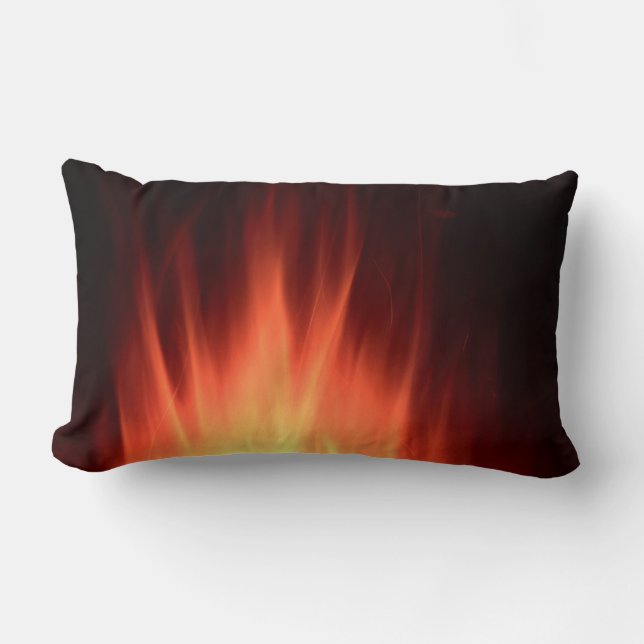 Almofada Lombar Ilustração de incêndio vermelho (Frente)