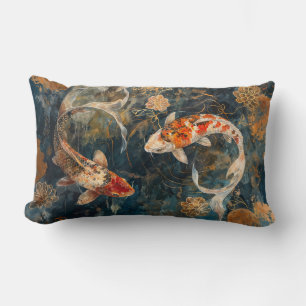 Almofada Lombar Ilustração de Peixe de Koi Watercolor