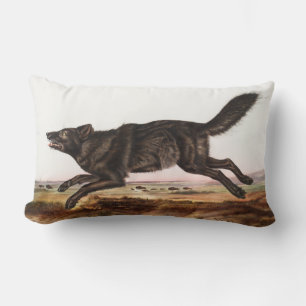 Almofada Lombar Ilustração do Lobo Negro-Americano (Canis lupus)