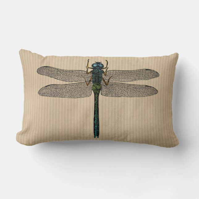 Almofada Lombar Ilustração Vintage Dragonfly (Frente)