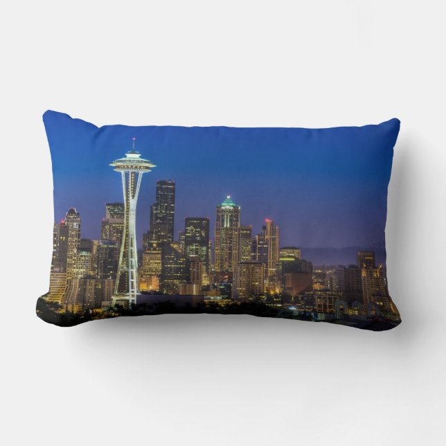 Almofada Lombar Imagem da skyline de Seattle em horas de manhã (Frente)