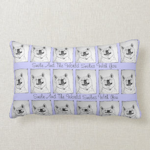 Almofada Lombar imagem engraçada de cachorro de akita sorrindo e