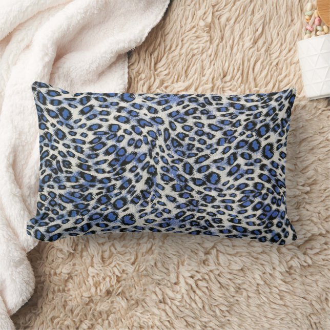 Almofada Lombar Impressão animal-leopardo azul-elegante-Na moda  (Cobertor)