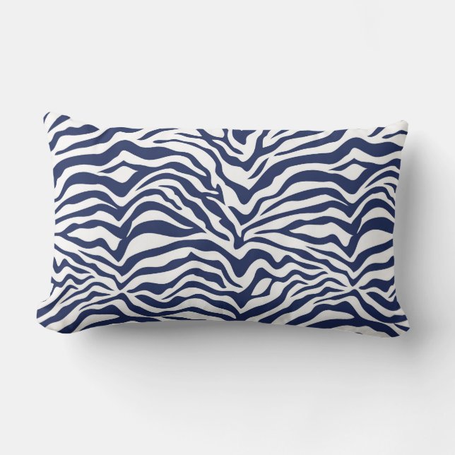 Almofada Lombar Impressão azul escuro da zebra (Frente)
