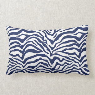 Almofada Lombar Impressão azul escuro da zebra