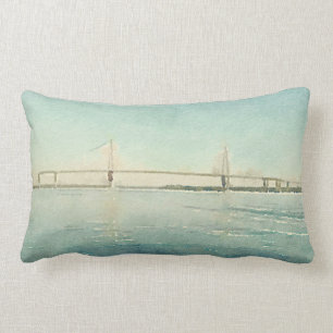 Almofada Lombar Impressão da aguarela da ponte de Charleston Sout