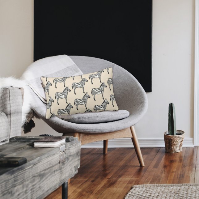 Almofada Lombar Impressão de pintura de animal de safári de zebra (Criador carregado)